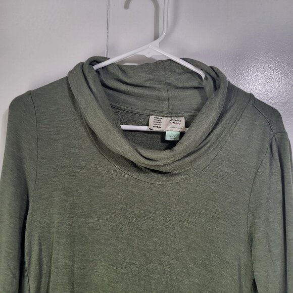 saturday sunday by Anthropologie Small Womens Dress Green Cowl Neck 3/4 Sleeve - Picture 3 of 10